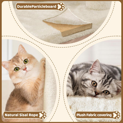 23.5" Cat Tree Tower with Condo & Sisal Scratching Posts for Kittens