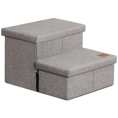 Foldable 3-Step Pet Ramp with Storage & Adjustable Height