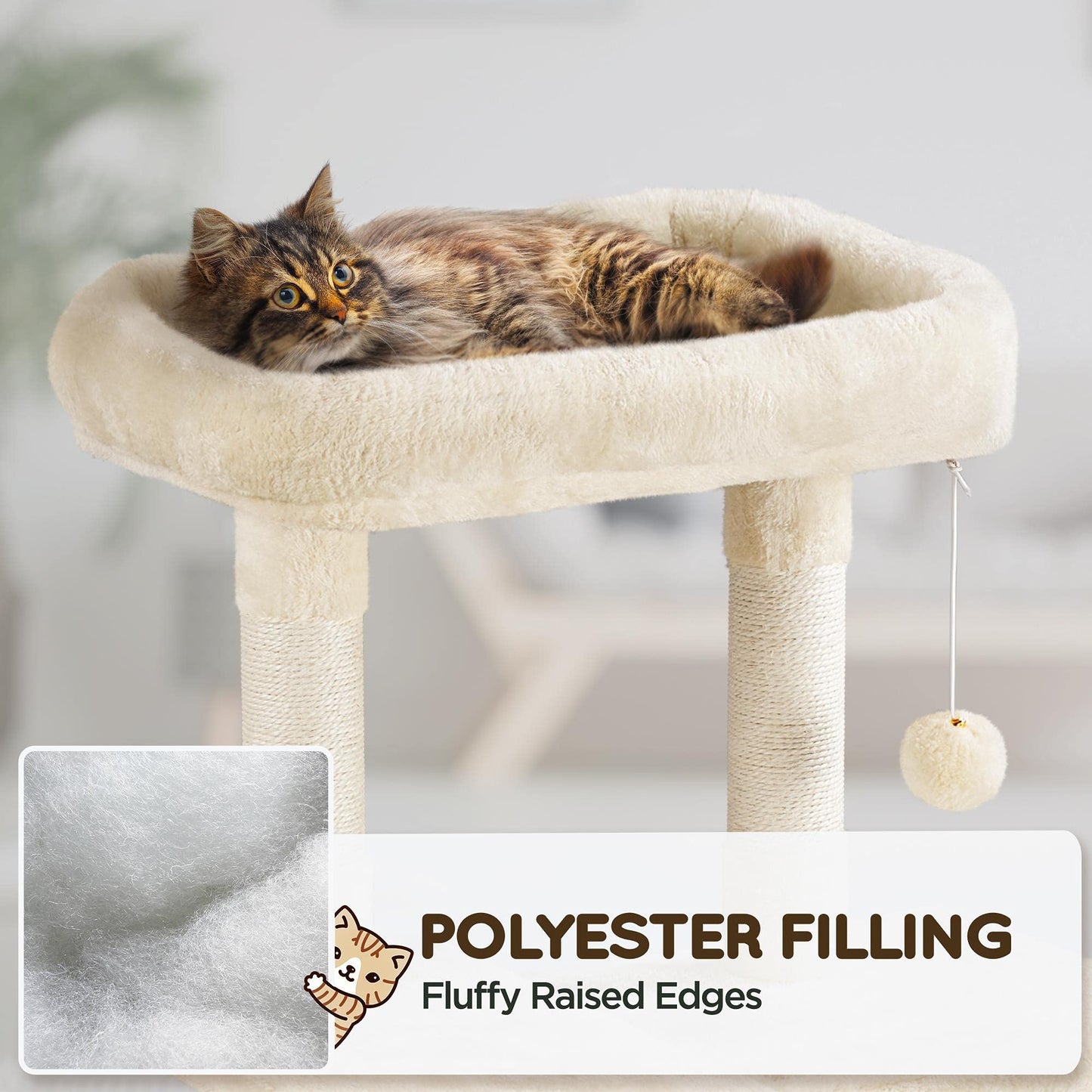 Large Multi-Level Cat Tree Tower with Condo, Hammock & Scratching Posts