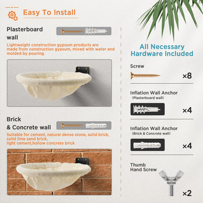 Wall Mounted Cat Hammock Bed Foldable Shelf for Indoor Cats