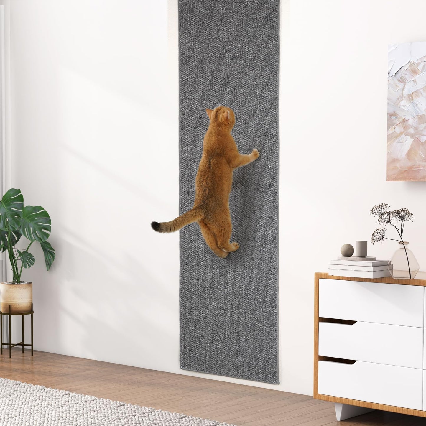 6.6 ft Cat Wall Scratching Carpet Pad for Climbing & Furniture Protection