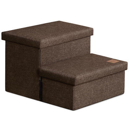 Foldable 3-Step Pet Ramp with Storage & Adjustable Height