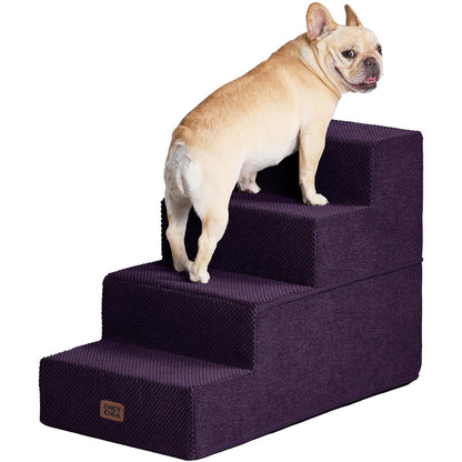 Extra Wide Dog Stairs Ramp for Bed & Couch, 3–5 Steps
