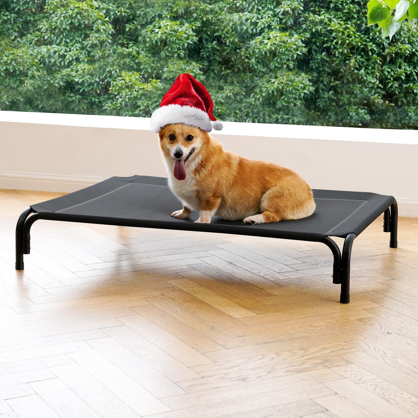 Elevated Dog Cot Bed with Breathable Mesh & Tool-Free Frame