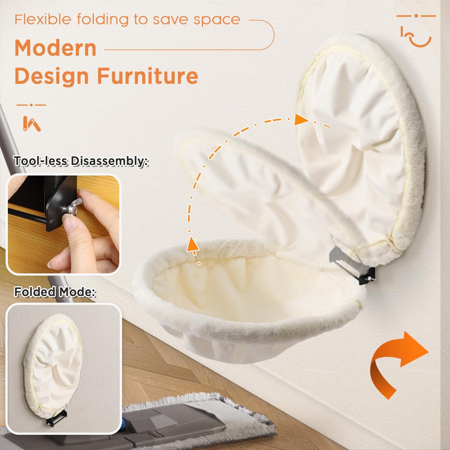 Wall Mounted Cat Hammock Bed Foldable Shelf for Indoor Cats