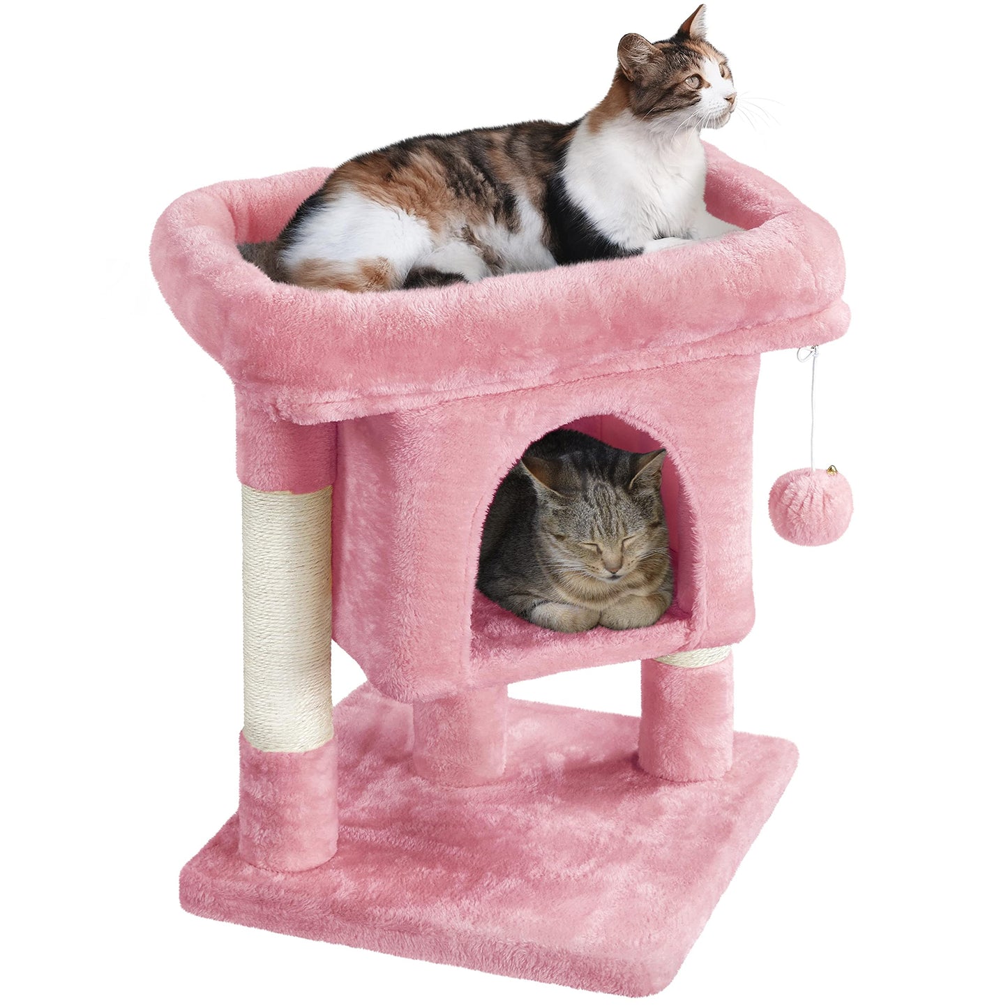 23.5" Cat Tree Tower with Condo & Sisal Scratching Posts for Kittens