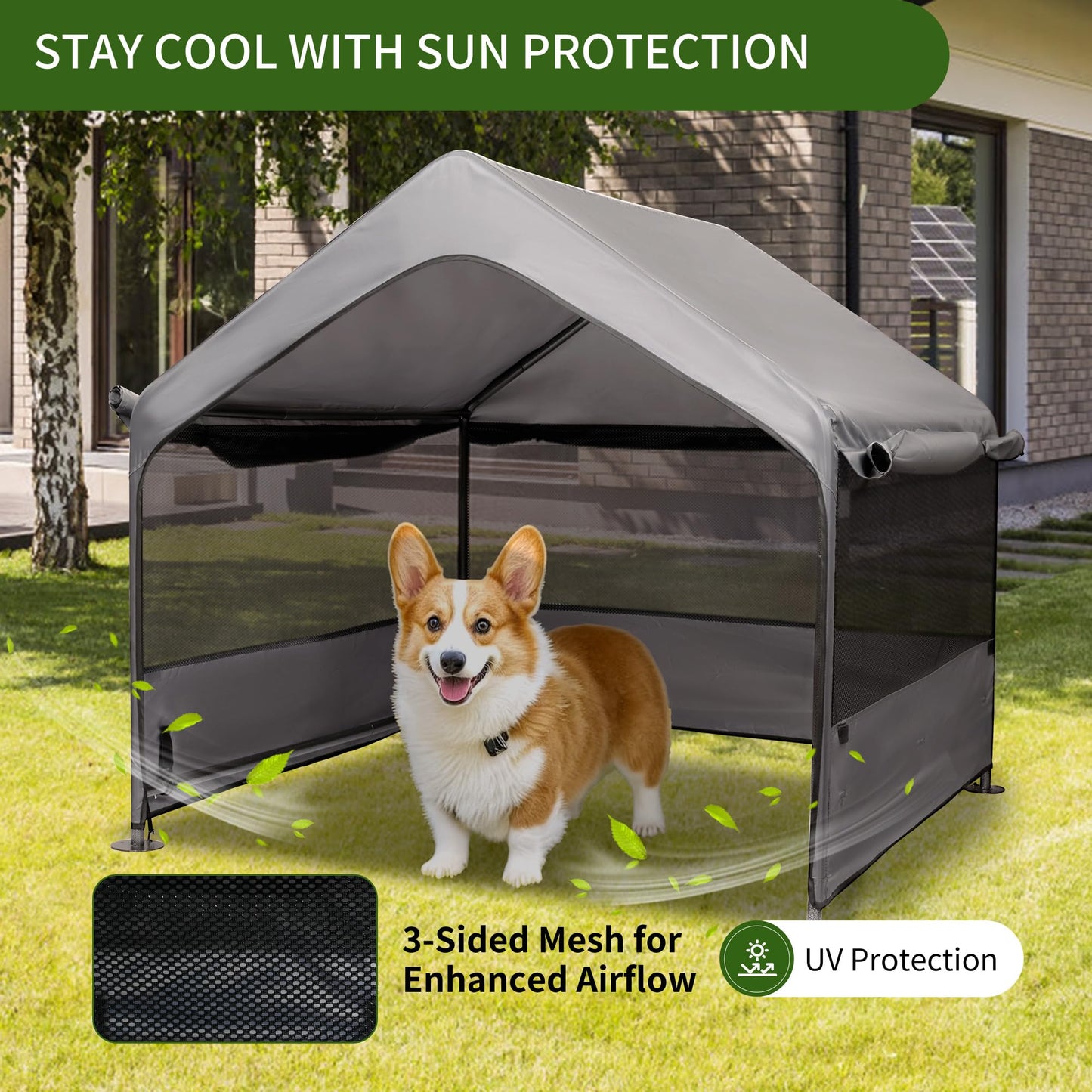 Summertrail Extra Large Dog House Outside, Dog Tent Outdoor, Big Dog Shade Shelter
