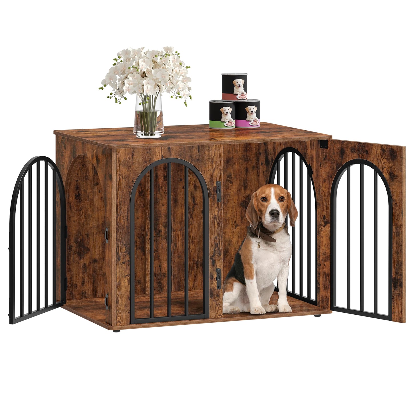 Wooden Dog Crate Furniture Kennel End Table for Dogs