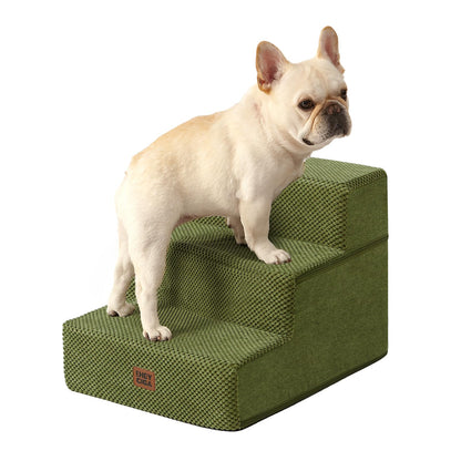 Extra Wide Dog Stairs Ramp for Bed & Couch, 3–5 Steps