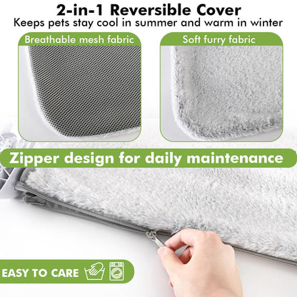 2PC Cordless Cat Window Perch Hammock with Metal Frame & Cover