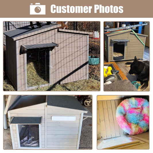 Weatherproof Wooden Dog House with Raised Feet & Removable Floor