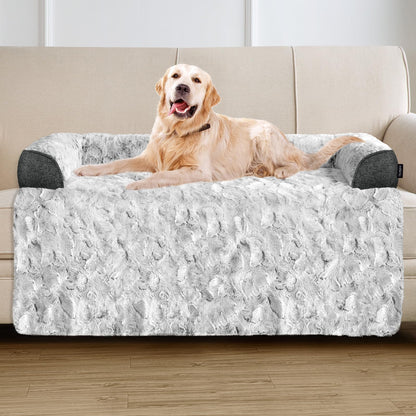 Calming Memory Foam Dog Couch Bed with Washable Waterproof Cover