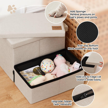 Foldable 3-Step Pet Ramp with Storage & Adjustable Height