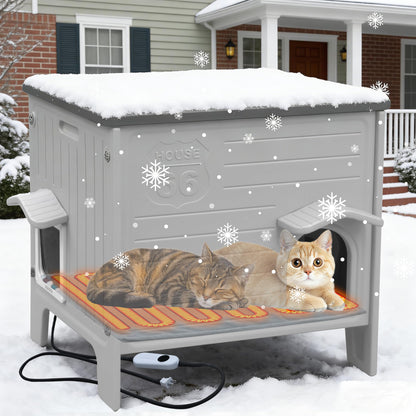 Weatherproof Outdoor Cat House with Escape Door & Waterproof Shelter