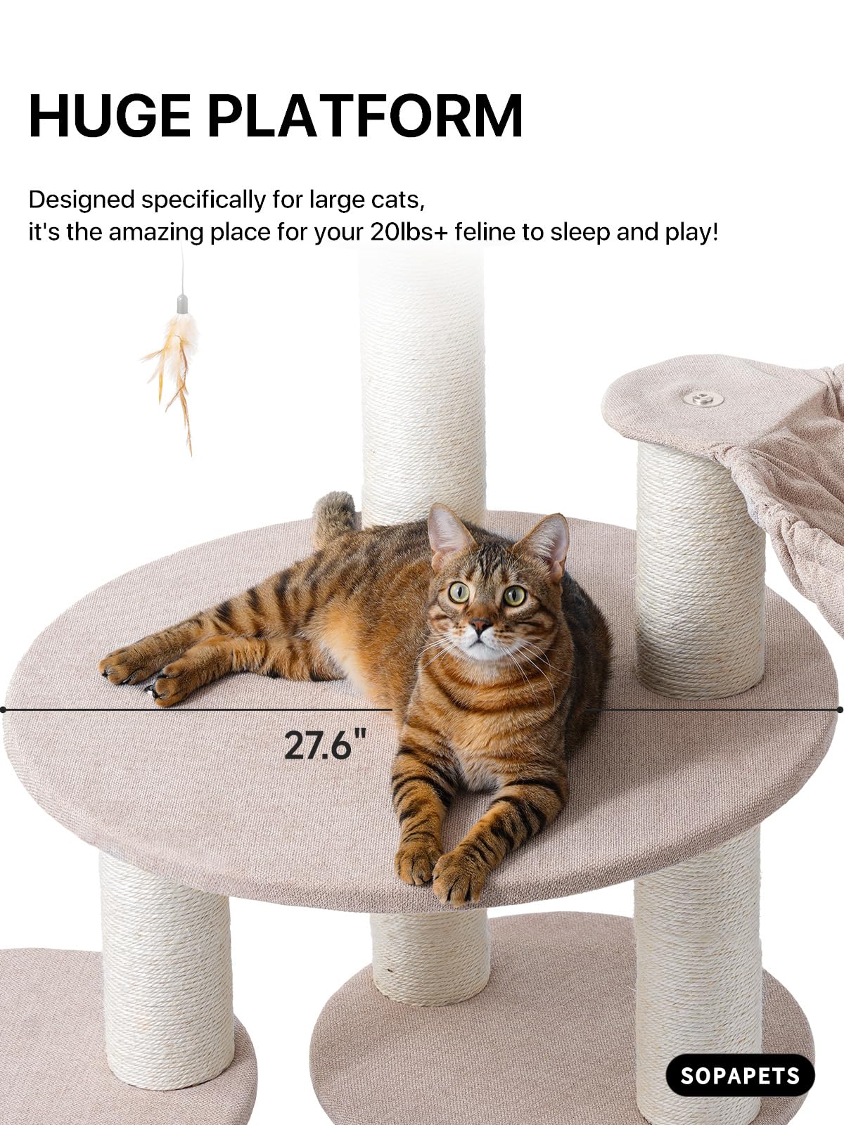 Sopapets Extra Large Cat Tree for Indoor Cats Large Adult Maine Coon