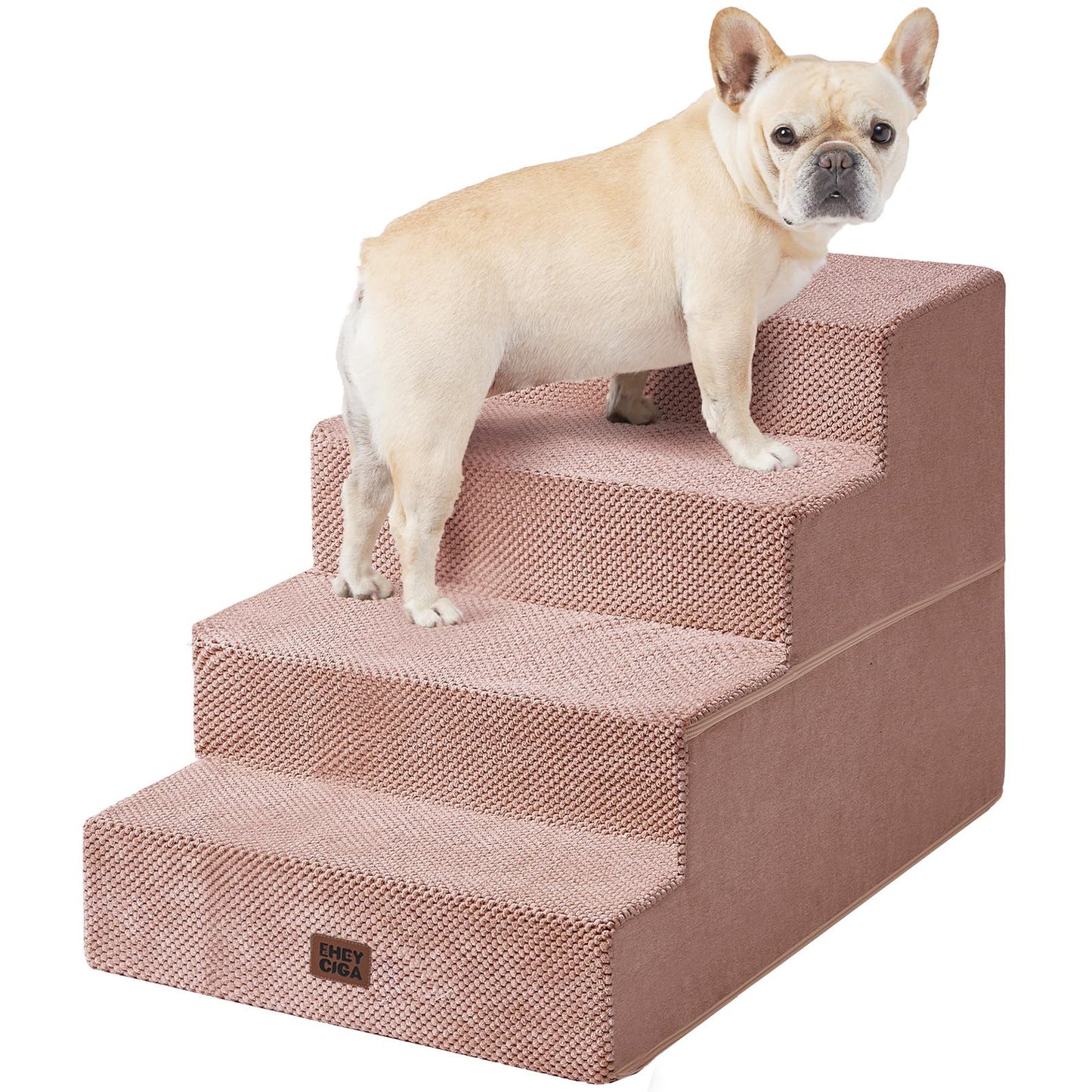 Extra Wide Dog Stairs Ramp for Bed & Couch, 3–5 Steps