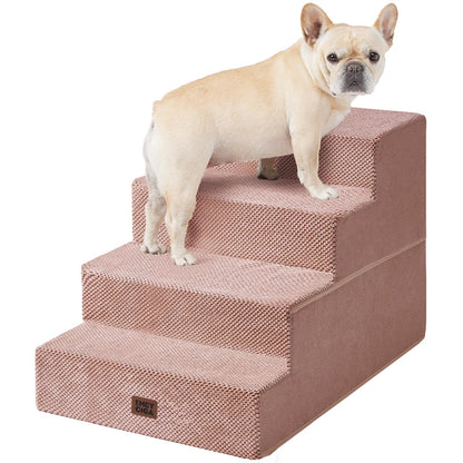 Extra Wide Dog Stairs Ramp for Bed & Couch, 3–5 Steps