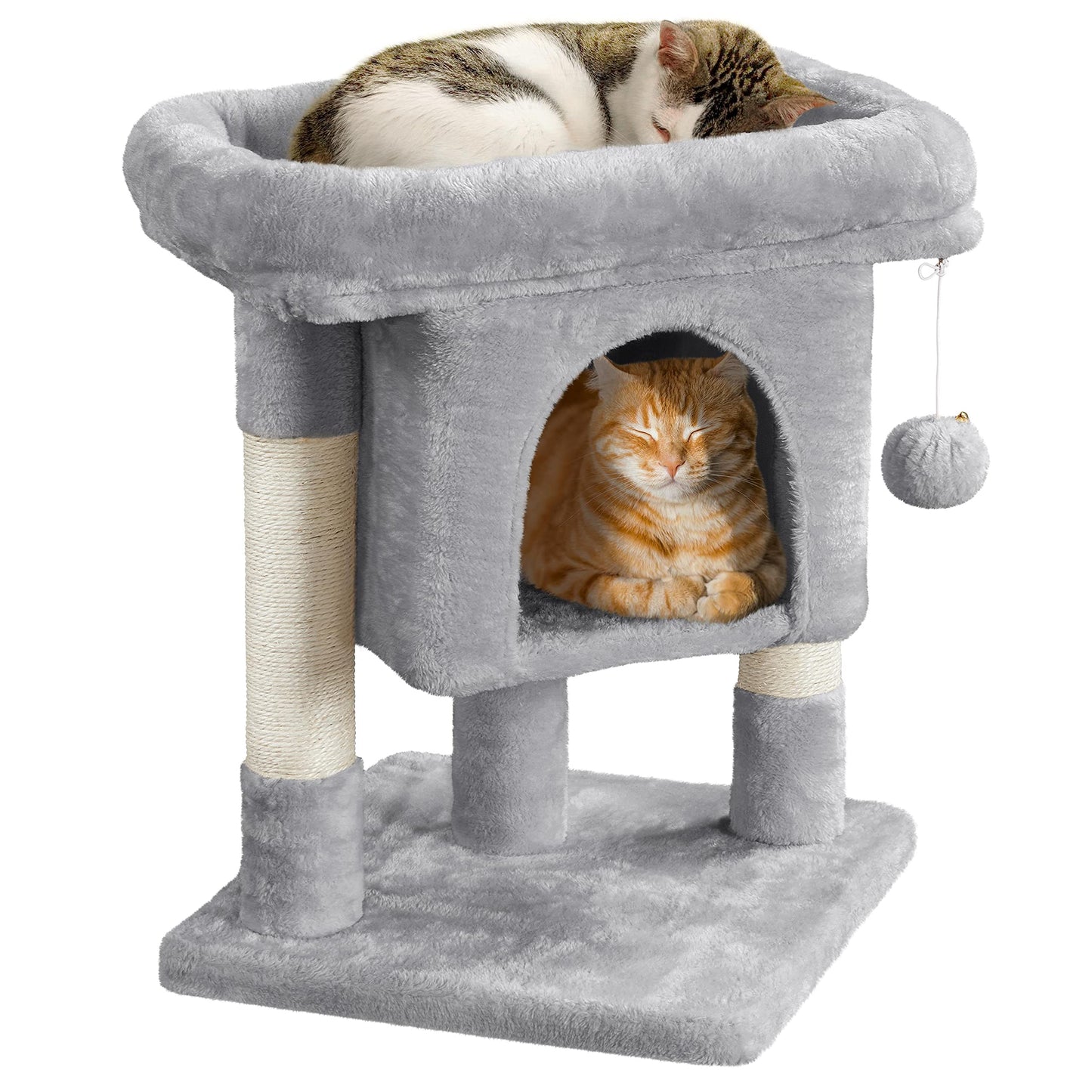 23.5" Cat Tree Tower with Condo & Sisal Scratching Posts for Kittens