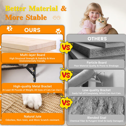 ZLAFM 5-in-1 Cat Wall Shelves