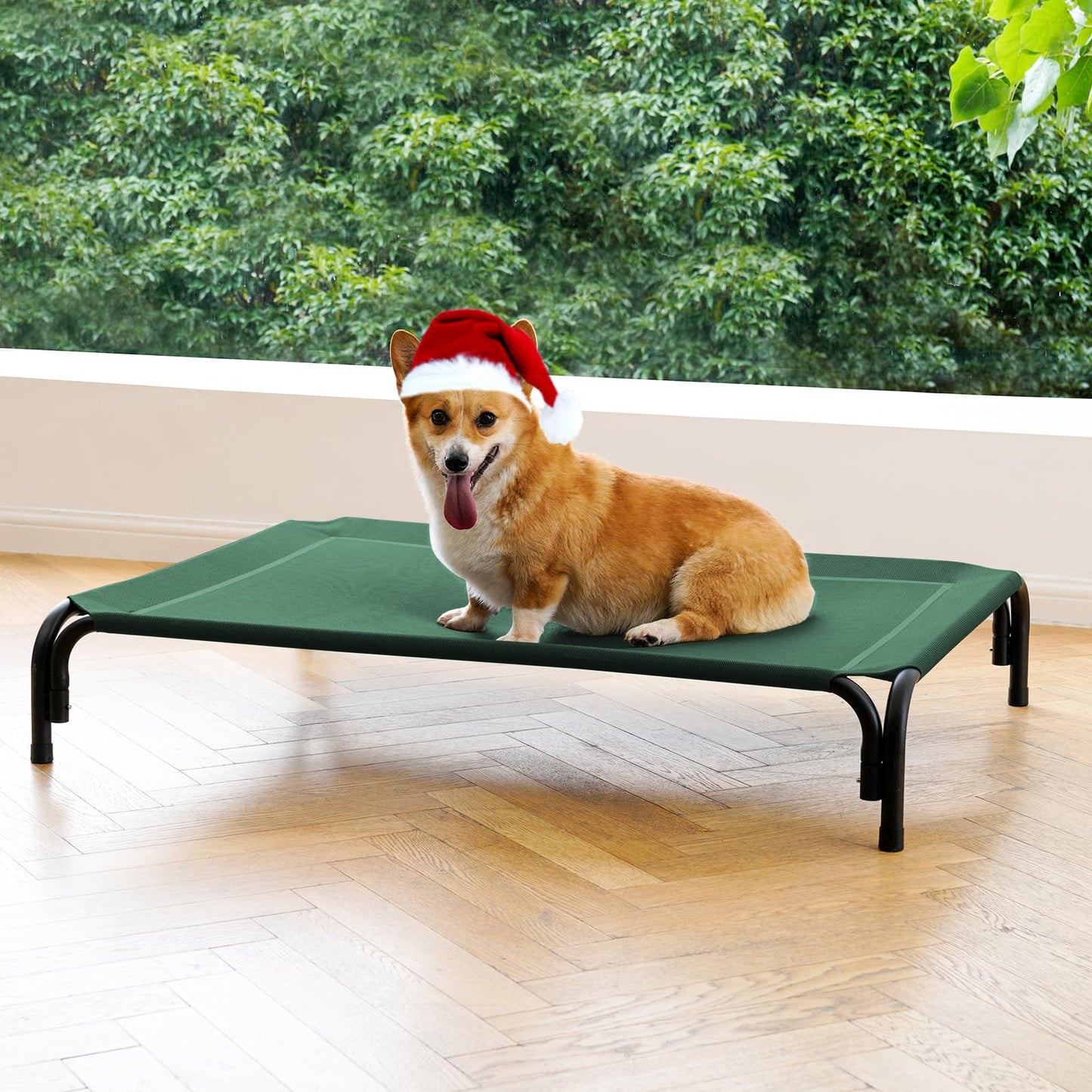 Elevated Dog Cot Bed with Breathable Mesh & Tool-Free Frame