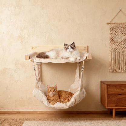 Double Layer Hanging Cat Cage Hammock Bed with Adjustable Straps