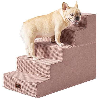Extra Wide Dog Stairs Ramp for Bed & Couch, 3–5 Steps