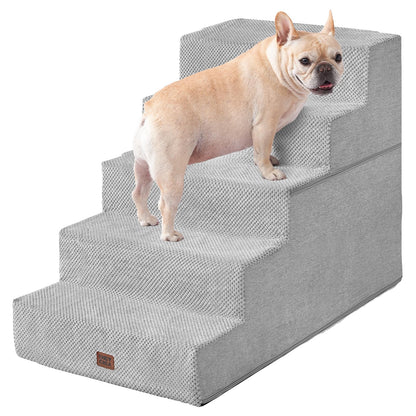 Extra Wide Dog Stairs Ramp for Bed & Couch, 3–5 Steps