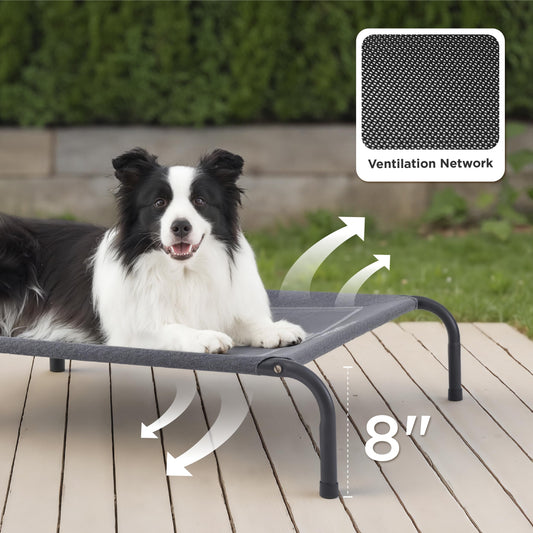 Cooling Elevated Dog Bed with Breathable Mesh & Stable Frame