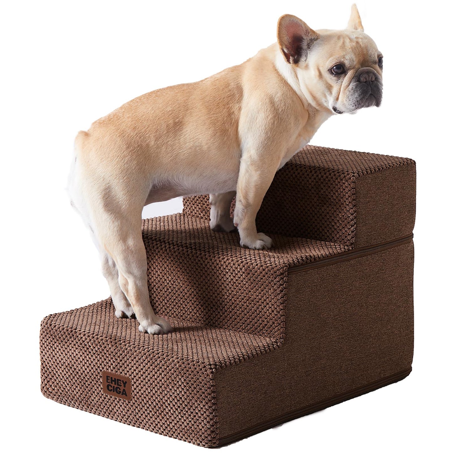 Extra Wide Dog Stairs Ramp for Bed & Couch, 3–5 Steps