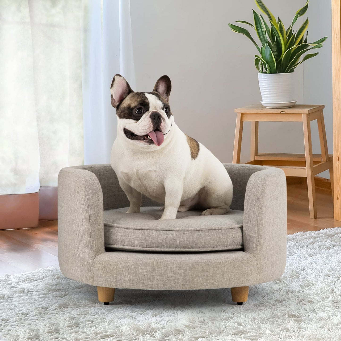 Velvet Pet Sofa Bed with Cushion Support for Dogs & Cats