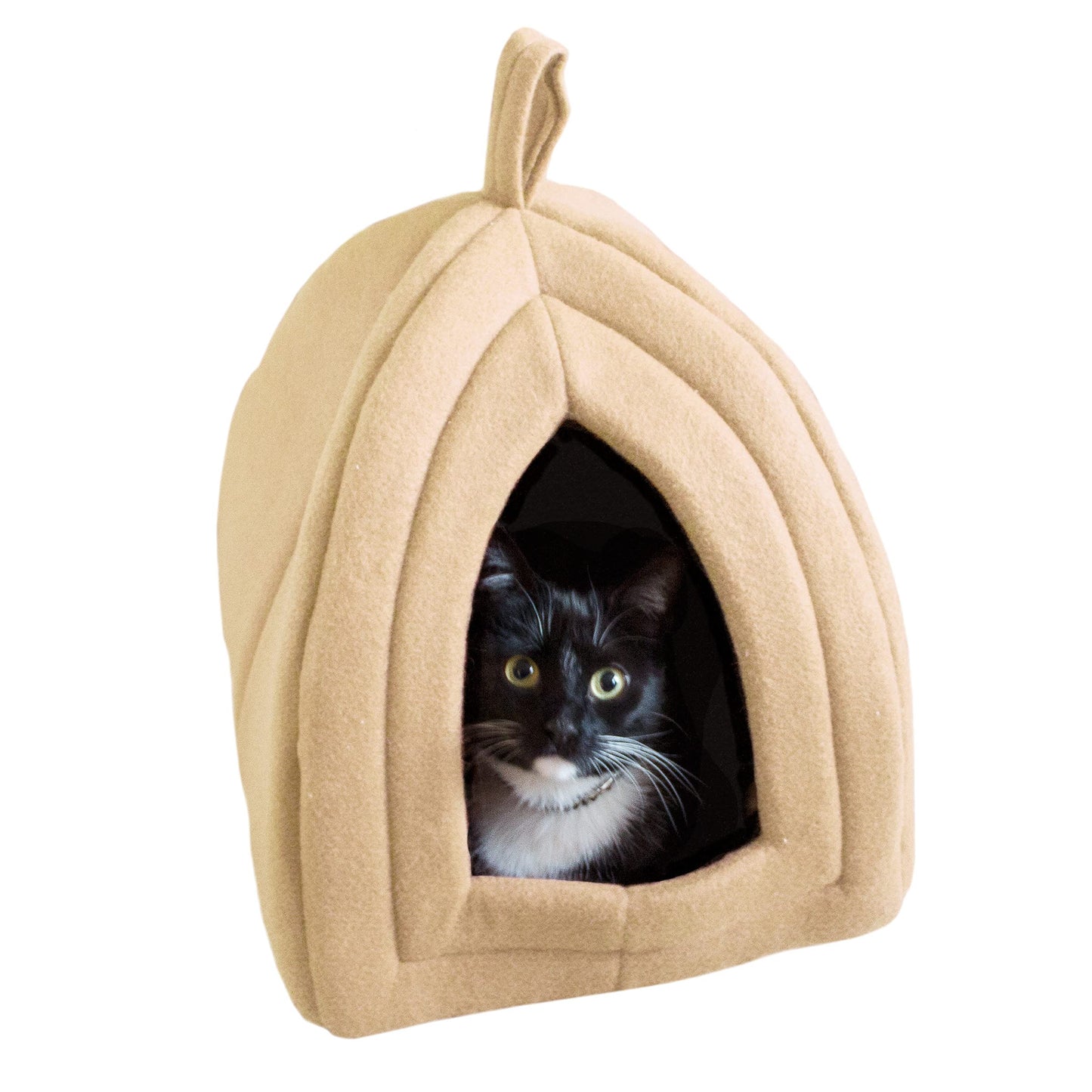 Indoor Cat House Bed with Removable Cushion & Cozy Hideaway Design
