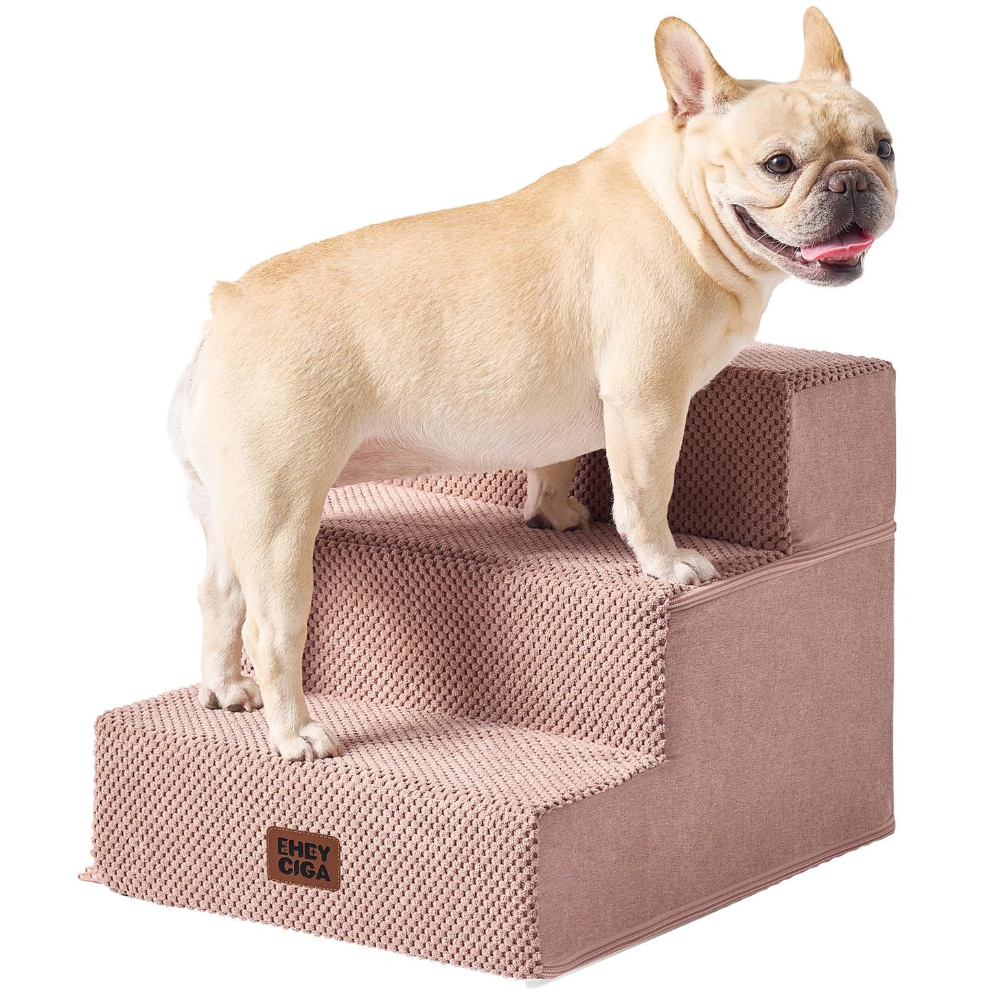 Extra Wide Dog Stairs Ramp for Bed & Couch, 3–5 Steps