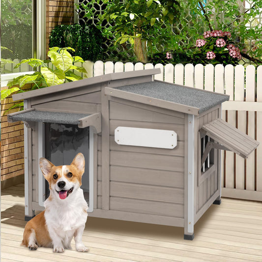 Weatherproof Wooden Dog House with Raised Feet & Removable Floor