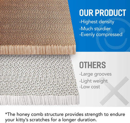 2-in-1 Cardboard Cat Scratcher Lounge Bed & Scratching Pad