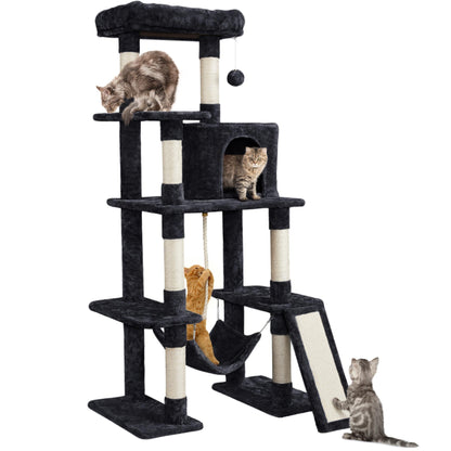 Large Multi-Level Cat Tree Tower with Condo, Hammock & Scratching Posts