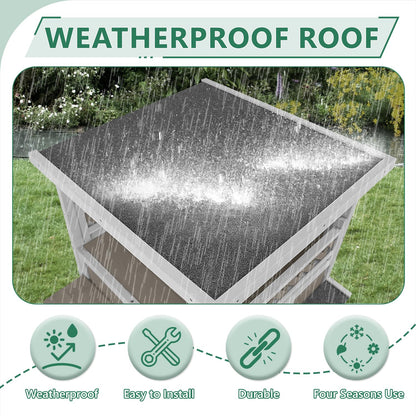 2-Story Outdoor Cat House with Balcony, Platforms & Openable Roof