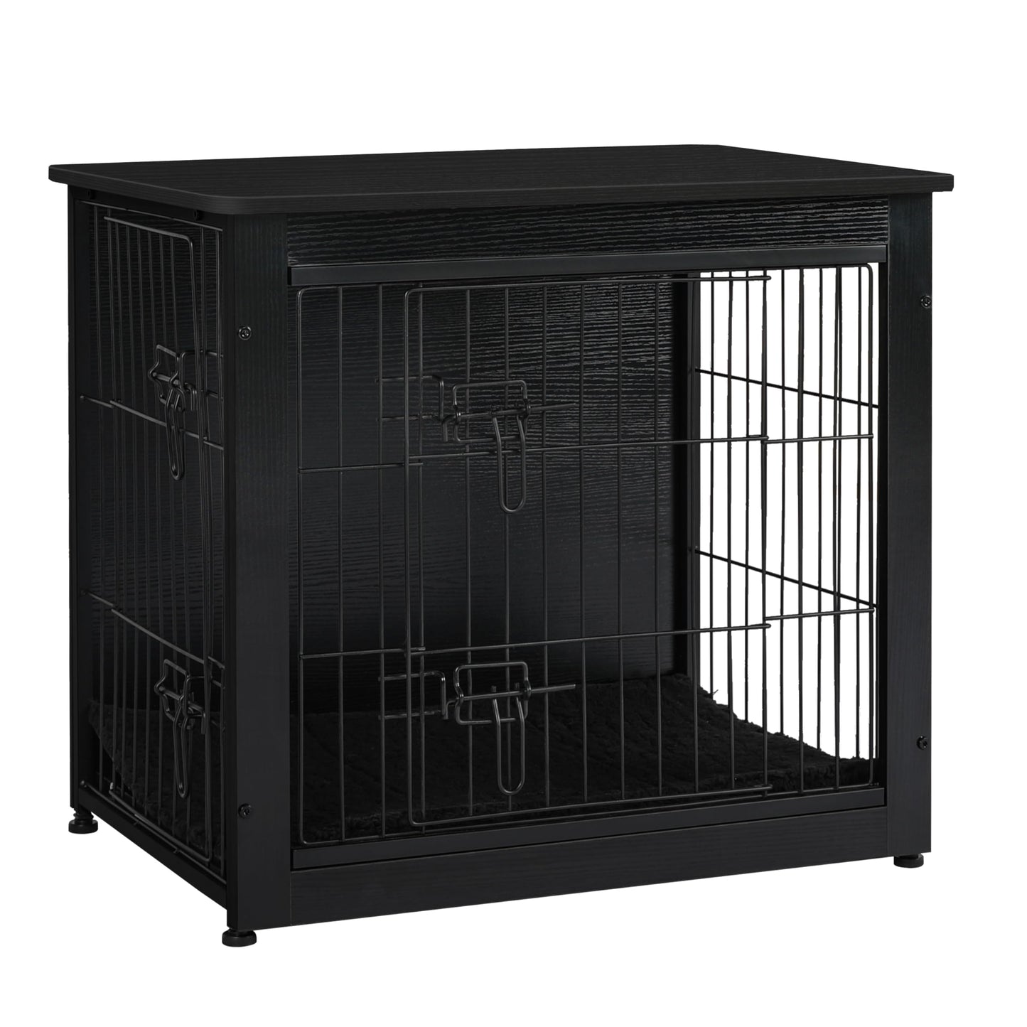 Wooden Dog Crate Furniture with Cushion & Double Doors