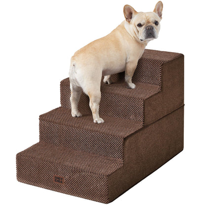 Extra Wide Dog Stairs Ramp for Bed & Couch, 3–5 Steps