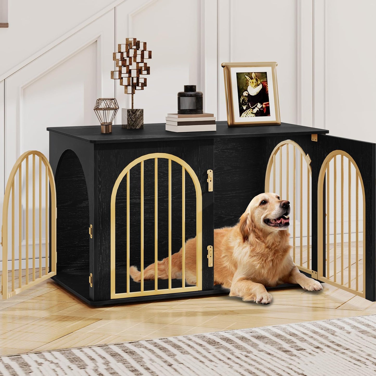 Wooden Dog Crate Furniture Kennel End Table for Dogs