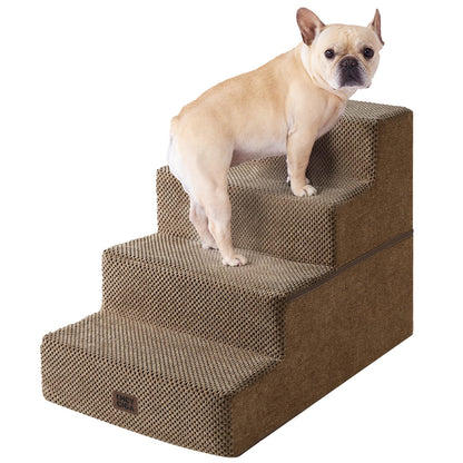 Extra Wide Dog Stairs Ramp for Bed & Couch, 3–5 Steps