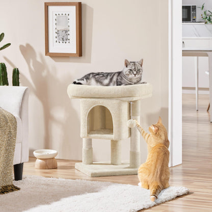 23.5" Cat Tree Tower with Condo & Sisal Scratching Posts for Kittens