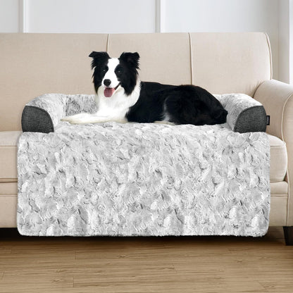 Calming Memory Foam Dog Couch Bed with Washable Waterproof Cover