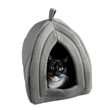 Indoor Cat House Bed with Removable Cushion & Cozy Hideaway Design