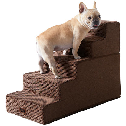 Extra Wide Dog Stairs Ramp for Bed & Couch, 3–5 Steps