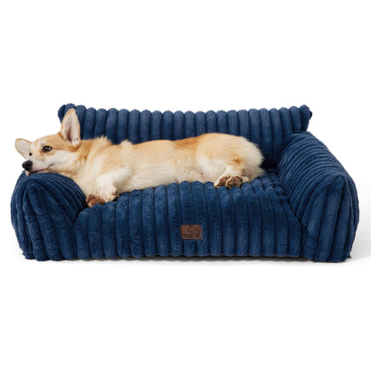 Bedsure Cute Pet Couch - Fluffy Cat Sofa with Premium Soft Corduroy Fleece, Fuzzy Pet Couch Bed with Removable Washable Cover, Supportive Cat Chair