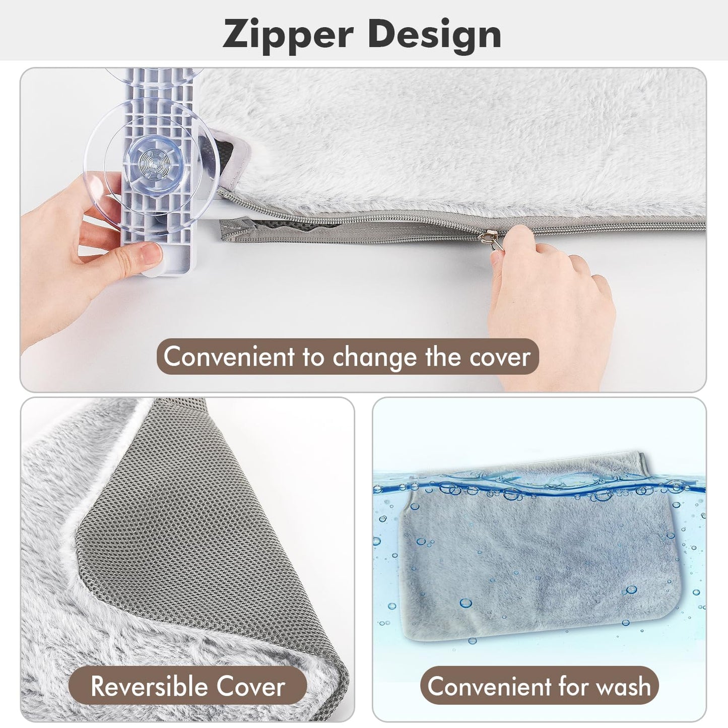 Cordless Cat Window Perch Hammock with Suction Cups & Metal Frame