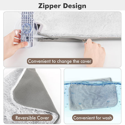 Cordless Cat Window Perch Hammock with Suction Cups & Metal Frame