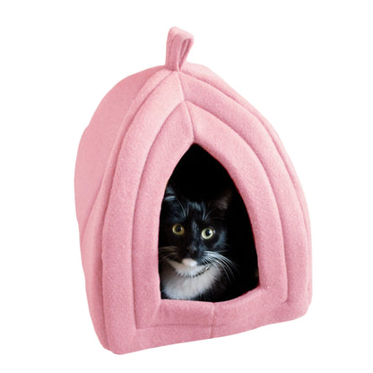 Indoor Cat House Bed with Removable Cushion & Cozy Hideaway Design