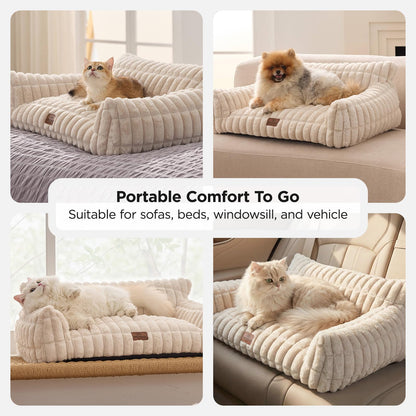 ComfyFleece Dog Sofa Bed with Washable Cover for Medium Dogs