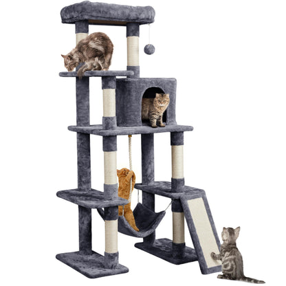 Large Multi-Level Cat Tree Tower with Condo, Hammock & Scratching Posts